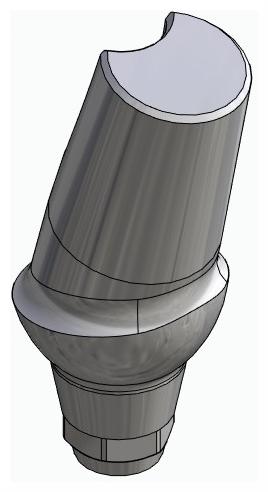 DENTUM, Anatómiai fej, ferde, 15°, pozicionált, B-típus