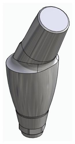 DENTUM, Anatómiai fej, ferde, 25°, pozicionált, B-típus