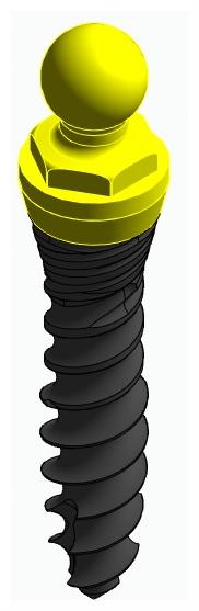 HYBRID, Implantátum, mini, gömbfejű, normál